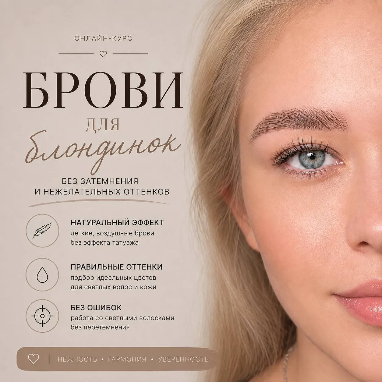 Обложка курса «БРОВИ ДЛЯ БЛОНДИНОК»